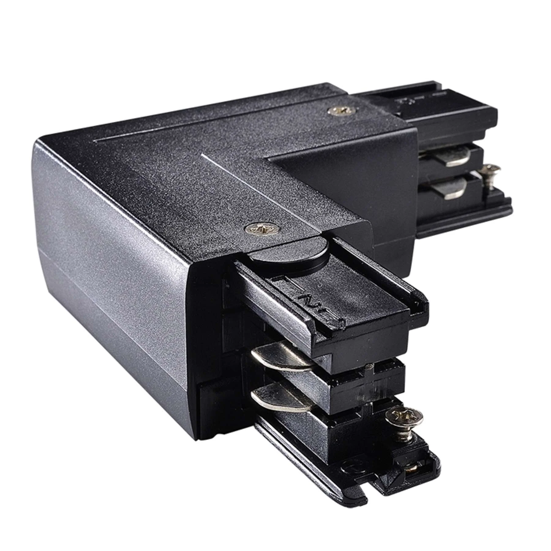 [T03A4LCI10B] A-Track 3-Fase 90° Connector (Zwart, Earth In)